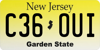 NJ license plate C36OUI