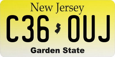NJ license plate C36OUJ