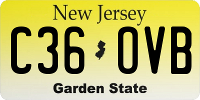 NJ license plate C36OVB