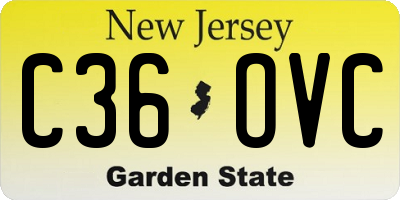 NJ license plate C36OVC