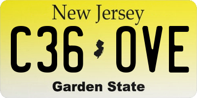 NJ license plate C36OVE