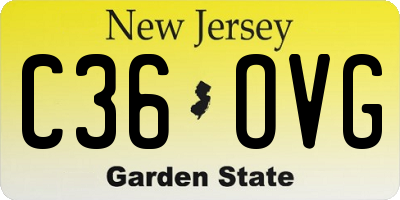 NJ license plate C36OVG