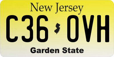 NJ license plate C36OVH