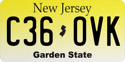 NJ license plate C36OVK
