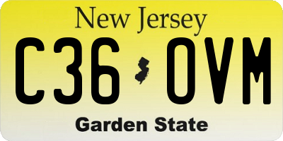 NJ license plate C36OVM