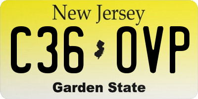NJ license plate C36OVP