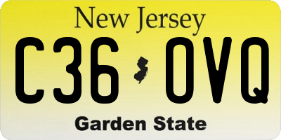 NJ license plate C36OVQ