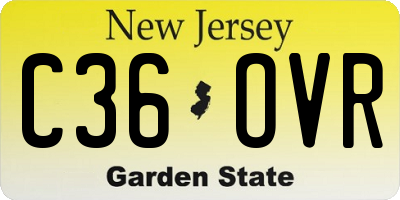 NJ license plate C36OVR