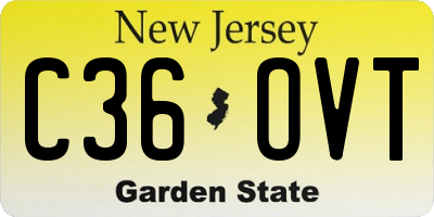 NJ license plate C36OVT