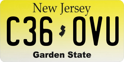 NJ license plate C36OVU