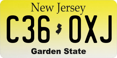NJ license plate C36OXJ