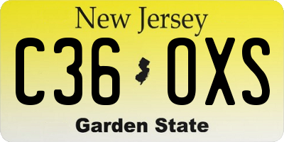 NJ license plate C36OXS
