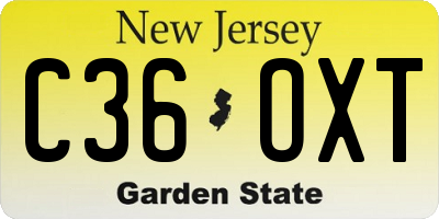 NJ license plate C36OXT
