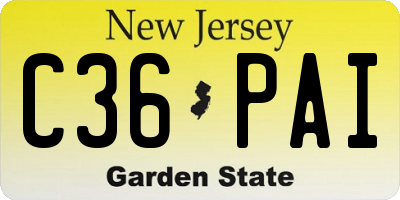 NJ license plate C36PAI