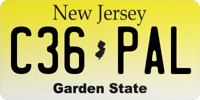 NJ license plate C36PAL
