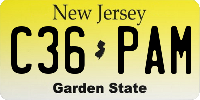 NJ license plate C36PAM