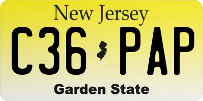 NJ license plate C36PAP