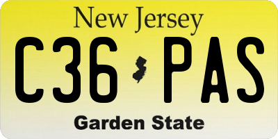 NJ license plate C36PAS