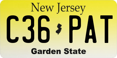 NJ license plate C36PAT