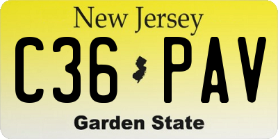 NJ license plate C36PAV