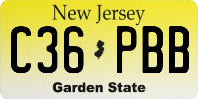 NJ license plate C36PBB