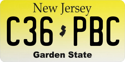 NJ license plate C36PBC