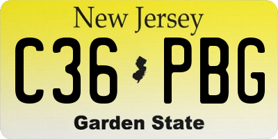 NJ license plate C36PBG