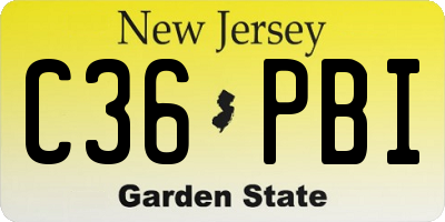 NJ license plate C36PBI