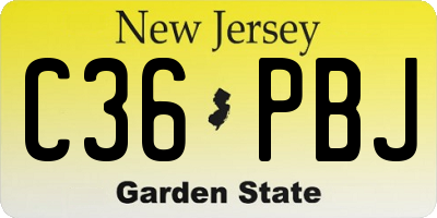 NJ license plate C36PBJ