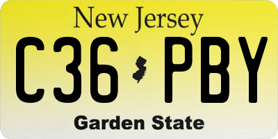 NJ license plate C36PBY