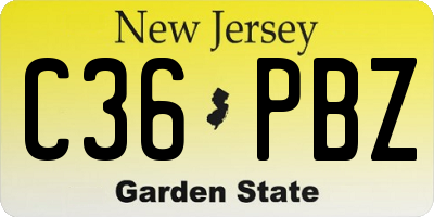 NJ license plate C36PBZ