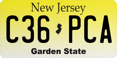 NJ license plate C36PCA