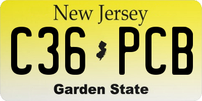 NJ license plate C36PCB