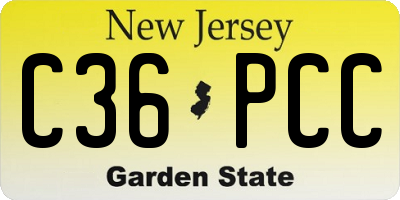 NJ license plate C36PCC