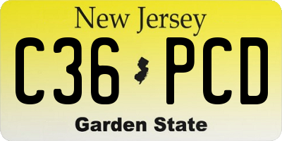 NJ license plate C36PCD