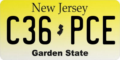 NJ license plate C36PCE