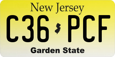 NJ license plate C36PCF
