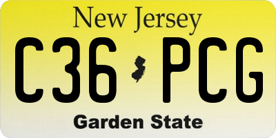 NJ license plate C36PCG