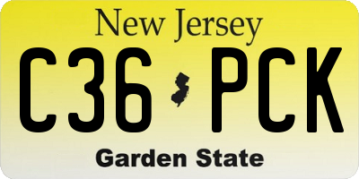 NJ license plate C36PCK