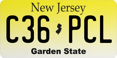 NJ license plate C36PCL