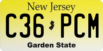 NJ license plate C36PCM