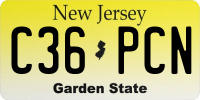 NJ license plate C36PCN