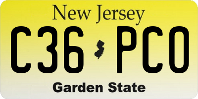 NJ license plate C36PCO