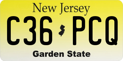 NJ license plate C36PCQ