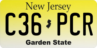 NJ license plate C36PCR