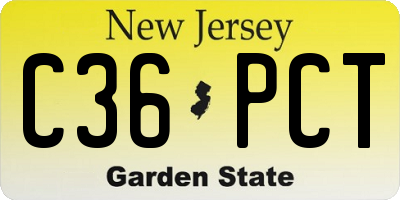 NJ license plate C36PCT