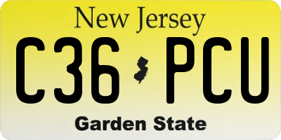 NJ license plate C36PCU
