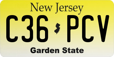 NJ license plate C36PCV
