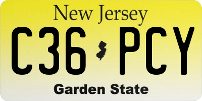NJ license plate C36PCY