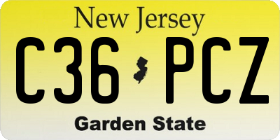NJ license plate C36PCZ